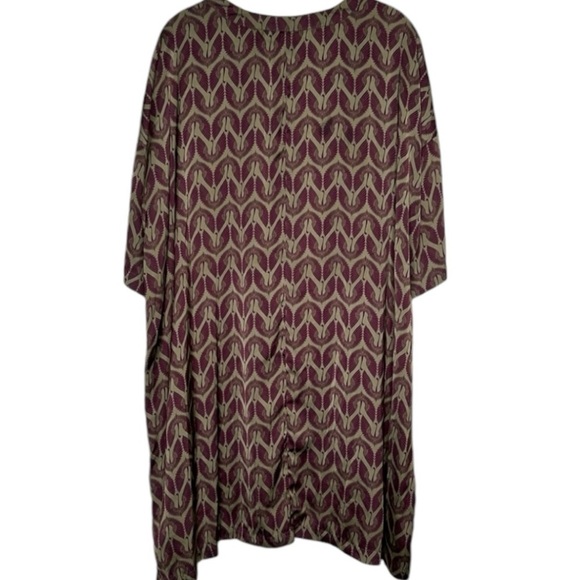 Melissa McCarthy Seven7 Boho Tunic Top Dress Olive Sz 2X Animal Print Silky - Picture 2 of 8